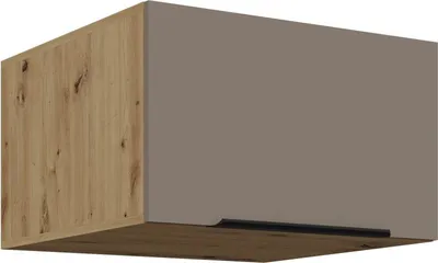 Produktbild von Tiefer Hängeschrank mit Flügeltüren LUNARA – Breite 60 cm, Dunkelbeige/Eiche