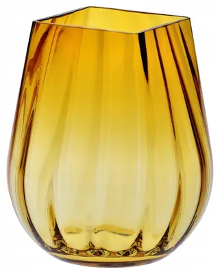 Produktbild von KROSNO Glasvase bernsteinfarben gerippt 25,5 cm