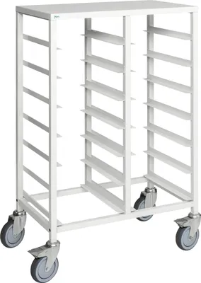 Produktbild von Kongamek Tablettwagen 720x430x1095mm pulverbeschichtet mit Platz für 14 Tabletts