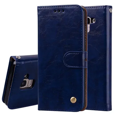 Produktbild von Mobigear Wallet Klapphülle für Samsung Galaxy J6 (2018) - 2 Kartenfächer mit Standfunktion Blau