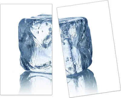 Produktbild von Spritzschutz Herdabdeckplatte Schneidebrett aus Glas Ein Eiswürfel 2-Teilig (60x52cm)
