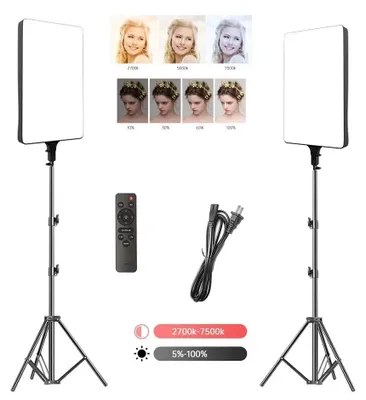 Obrázek produktu pro LED videolampa, nastavitelná barevná teplota, stativ součástí balení, sada 2 kusů