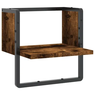 Zdjęcie produktu dla vidaXL Półka ścienna z drążkiem dąb wędzony 30x25x30 cm