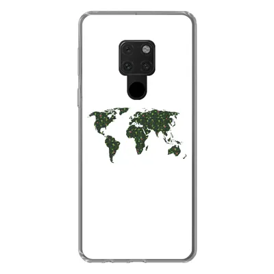 Produktbild von MuchoWow® Handyhülle Schutzhülle Hülle für Huawei P40 Lite Weltkarte - Grün - Blätter Silikon Softcase Handy Hülle - Handy