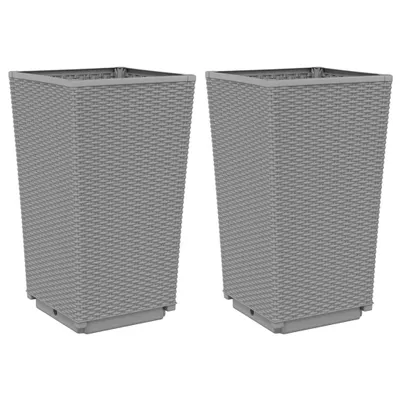 Obrázok produktu pre vidaXL Kvetináč 2 ks Svetlosivý 32,5x32,5x57 cm PP