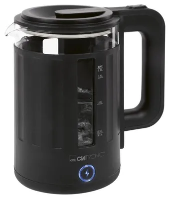 Image de Bouilloire en verre noir 1,7L Clatronic WK3837G-Noir