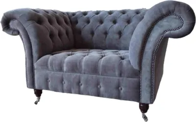 Immagine prodotto di Divano Chesterfield 1,5 posti divano imbottito design divani imbottitura seduta grigio