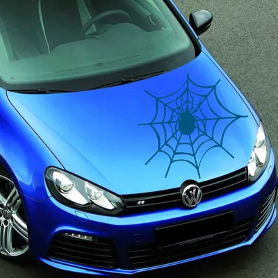 Produktbild von Aufkleber - Autoaufkleber "Spinnennetz" 30cm x 31cm Signalblau - Tuning Carystyling Heckscheibe Auto