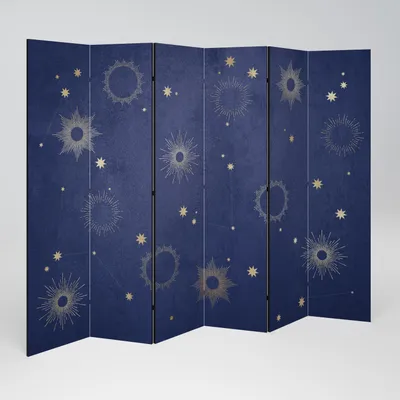 Produktbild von SpaceRebels Paravent Raumteiler - 6-teilig Raumtrenner, Druck 2-Seite - Raumtrenner - Trennwand Wohnung - Room Divider - Spanische Wand Deko Modern Sichtschutz