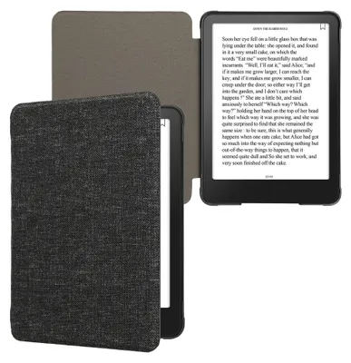 Produktbild von kwmobile Hülle kompatibel mit Amazon Kindle Paperwhite (2024)/Colorsoft - Stoff eReader Schutzhülle Cover Case - Dunkelgrau