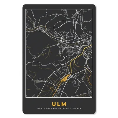 Produktbild von MuchoWow® Mauspad Mousepad Ulm - Stadtplan - Gold - Karte - Deutschland 18x27 cm - Mousepads - Maus Mat - Pad - Mausunterlage