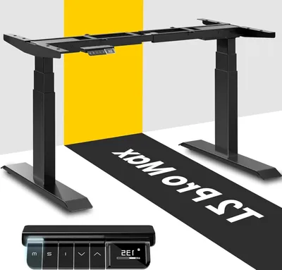 Immagine prodotto di Telaio regolabile per scrivania – Struttura elettrica per scrivania regolabile in altezza – Doppio motore – Regolazione dell'altezza da 65 a 135 cm – Colore: nero