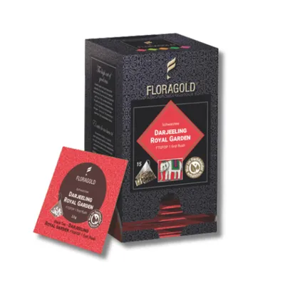 Produktbild von Schwarztee Darjeeling Royal Garden® 15er Box Pyramiden Teebeutel von Floragold