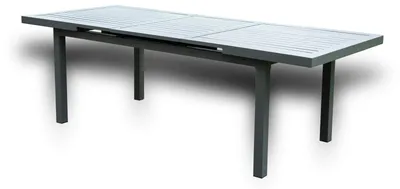 Produktbild von HOME DELUXE - Gartentisch ausziehbar - CALIDO - ca. 180 (240) x 97,5 x 76,5 cm -Gestell und Tischplatte, Gestell Aluminium, Tischplatte Glas, inkl. Zubehör I Gartenmöbel Ausziehtisch Balkonset