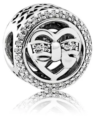 Immagine prodotto di Pandora Charm, collezione "Famiglie", cuore in argento bianco, articolo numero 792146CZ