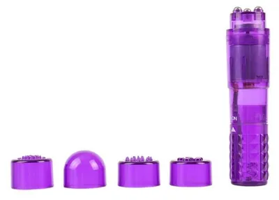 Produktbild von Mini-Massagegerä t mit 3 Kö pfen, lila