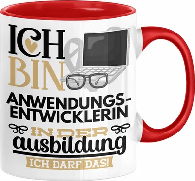 Produktbild von Anwendungsentwicklerin Ausbildung Start Geschenk Tasse Ich Bin Anwendungsentwicklerin In Der Ausbildung Ich Darf Das Kaffee-Becher Geschenkidee (Rot)