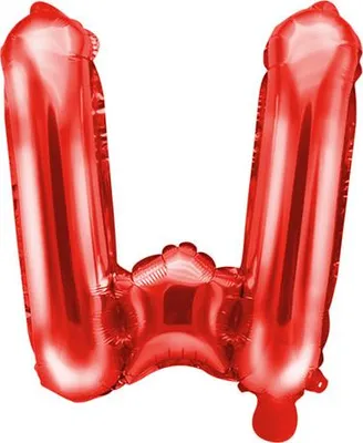 Obrázek produktu pro Fóliový balónek písmeno "W", 35 cm, červený (1 krabice / 50 kusů)