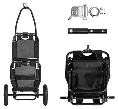 Obrázek produktu pro Cyklistický nákladní přívěs, hliníková slitina, skládací konstrukce, černý