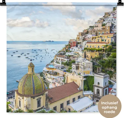 Produktbild von MuchoWow® Wandteppich Wandbehang Italien - Positano - Wasser 60x60 cm Tapisserie Dekoration Wandtuch - Dekorationen - Wand Decke