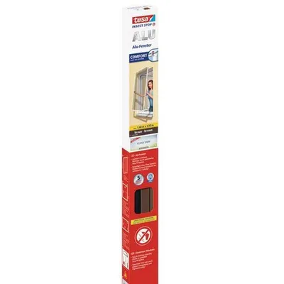 Produktbild von Tesa Insect Stop Fliegengitter ALU COMFORT Fenster braun 140 cm x 150 cm