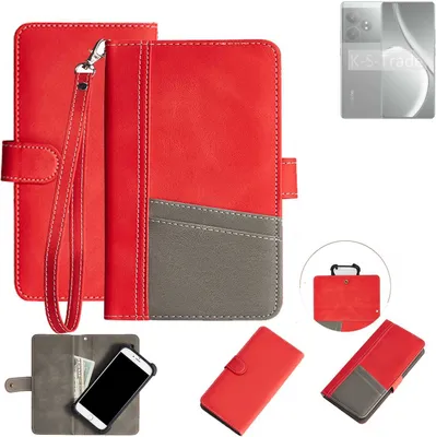 Produktbild von K-S-Trade Handy Schutzhülle für Realme GT 6T Hülle Portemonnee Brieftasche Klapphülle Kartenfächer Flip Wallet Case Etui