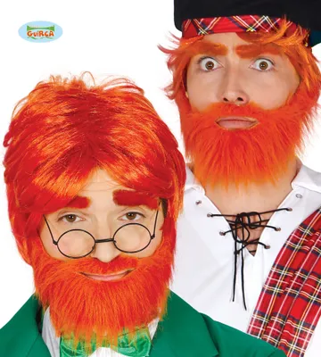 Produktbild von Kobold Kostüm Perücke Lustig Fasching St Patricks Tag Rote Haarpracht Feier Kopfbedeckung Party Spaß Irland Mottoparty Magischer Look Herren, Farbe: Rot