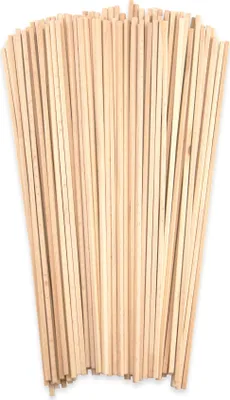 Produktbild von Belissia Aroma Zucker - Zuckerwattestäbe 100 Stück 290x4x4mm Vierkant Holzstäbchen für Zuckerwatte – Lebensmittelecht, glatt geschliffen, splitterfrei