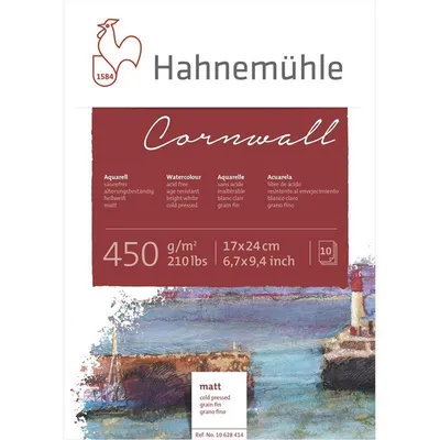 Produktbild von Hahnemühle Aquarellblock Cornwall Matt 17x24 cm, Cold Pressed