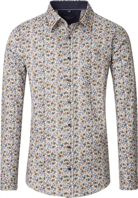 Produktbild von CASAMODA Herren Freizeithemd Langarm Kent Casual Blau Floral gemustert M