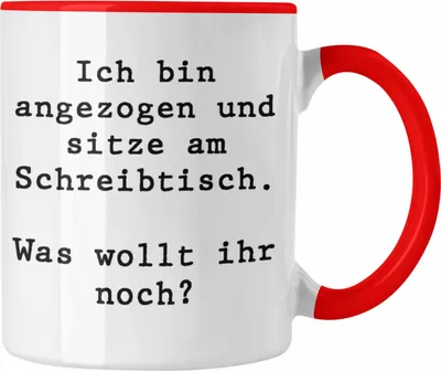 Produktbild von Trendation - Lustige Tasse für Kollegen Kollegin Spruch Witzig Arbeit Tasse Bürotasse Kaffeebecher Becher für Büro Lustig Spruch (Rot)