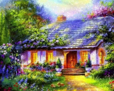 Produktbild von Diamantstickerei Märchenhaus 45x55 cm