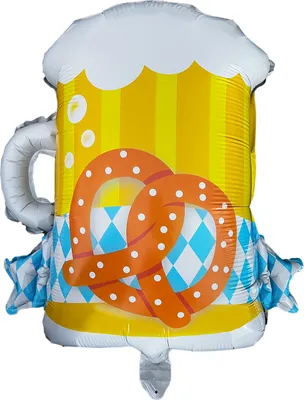Produktbild von Oblique Unique Bierkrug Folien Ballon für Party Deko Bierglas Luftballon Hängedeko Bier Brezel Bayern
