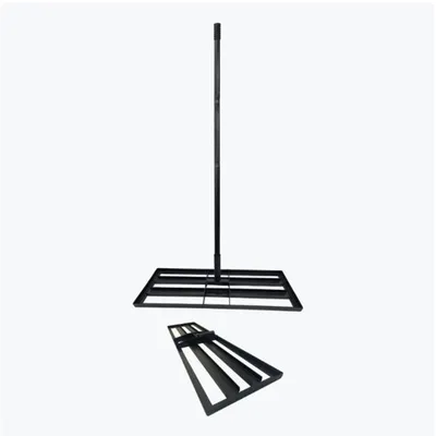 Immagine prodotto di Rastrello livellatore in metallo per prato, attrezzo per la livellatura con manico ergonomico, livellatrice per giardino, cortile, campo da golf