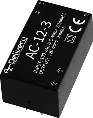 Immagine prodotto di AZ-Delivery Alimentatore da 220 V a 12 V, mini alimentatore compatibile con Arduino e Raspberry Pi, 1 alimentatore