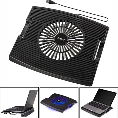 Ventola Pc Portatile Supporto Raffreddamento Laptop Con 5 Ventole LED E Porte USB - Regolabile, Per PC Fino A 17" Lampada USB