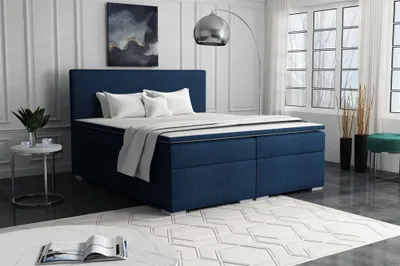 Produktbild von Boxspringbett Schlafzimmerbett SOREL 200x200cm Stoff Aragon Blau
