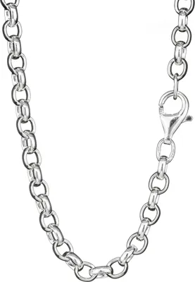 Produktbild von Silberkette 42cm Erbskette oval 925 Sterling Silber 4,1mm breite Damen Halskette