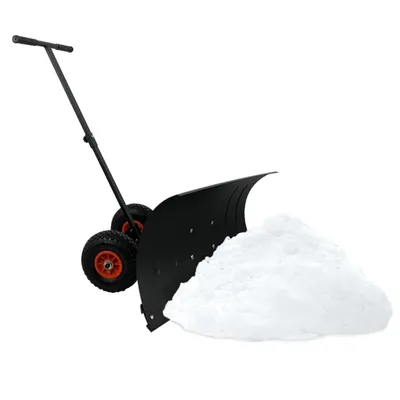 Obrázok produktu pre YARDIN Lopata na sneh na kolieskach Nastaviteľný uhol lopaty Výškovo nastaviteľná lopata na sneh Fox Plastová čepeľ so šírkou 74 cm