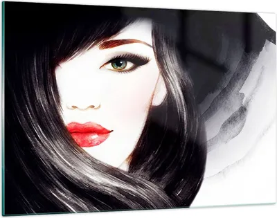 Produktbild von Bilder auf glas - Frau Gesicht - 120x80cm - Glasbilder - Wandbilder - Kunstdruck - zum Aufhängen bereit - Wanddekoration aus Glas - Glas Bilder - Wandbild auf Glas - Einteilig - GAA120x80-3779