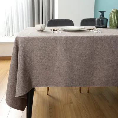 Immagine prodotto di Tovaglia in lino, color beige chiaro, 140 x 180 cm, lavabile