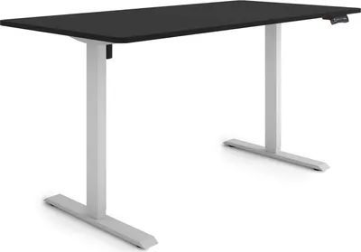 Produktbild von ESMART Germany ETX-121GB 160 x 80 cm Schwarz Ergonomischer Steh-Sitz-Schreibtisch Stufenlos elektrisch höhenverstellbar 73,5 - 123,5 cm 3x Memory Aktivitätserinnerung Soft-Start/Stopp Schnelle Montage