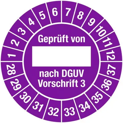 Produktbild von Dreifke® Prüfplakette  von ___ nach DGUV Vorschrift 3, 2028-2037, 2028...