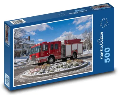 Obrázek produktu pro Puzzle 500 Hasičské auto na kruháči - martinpuzzle