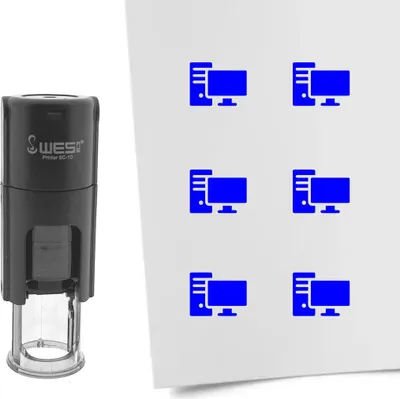 Obrázok produktu pre CombiCraft Stamp computer 10mm okrúhly modrý atrament - za 1 kus