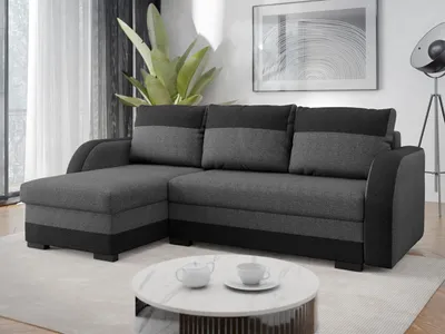 Produktbild von MIRJAN24 Ecksofa Korto, Stilvoll Polsterecke mit Bettkasten und Schlaffunktion, Eckcouch vom Hersteller, Kissen, Wohnzimmer (Malmo 96 + Malmo 95)