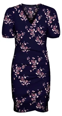 Produktbild von VERO MODA Blusen Kleid Midi Kurzarm Tunika Dress Knielang Gerippt VMELISA Größe: S