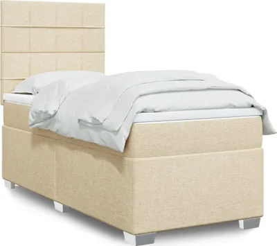 Produktbild von Möbel Boxspringbett mit Matratze Creme 90x190 cm Stoff - Polsterbett 3290348