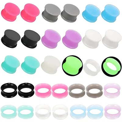Immagine prodotto di Oorexpander da 3 mm (8 G) - Silicone - 16 paia - Leggero - Sicuro - Piercing alla moda - Tappi per le orecchie