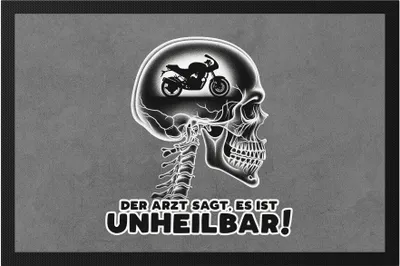 Produktbild von Der Arzt sagt es ist unheilbar Motorradfahrer Fußmatte - Biker Leidenschaft Geschenk
